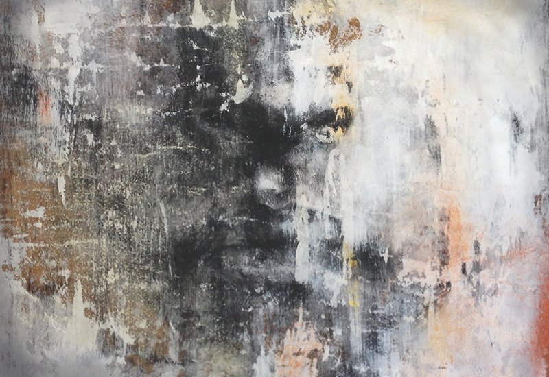 Abstract face painted by Hillary Bassett Ross